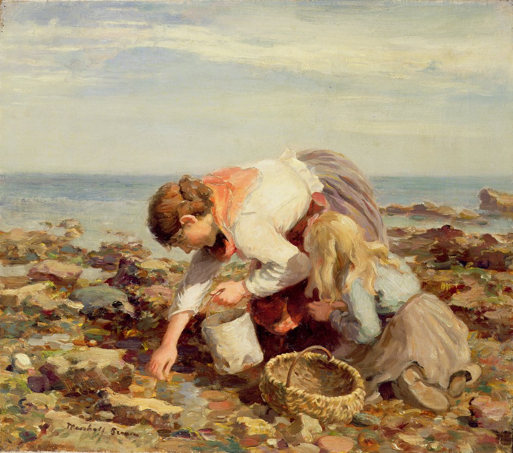 水彩画 壺と貝殻の作品 William Marshall Brown -
